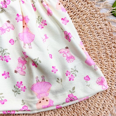 Vestido Ribana Ursinhas - Rosa e Creme